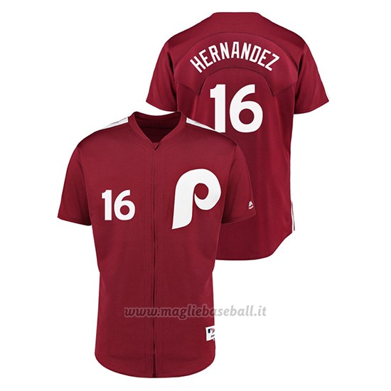 Maglia Baseball Uomo Philadelphia Phillies 16 Cesar Hernandez 1979 Saturday Night Special Autentico Rosso